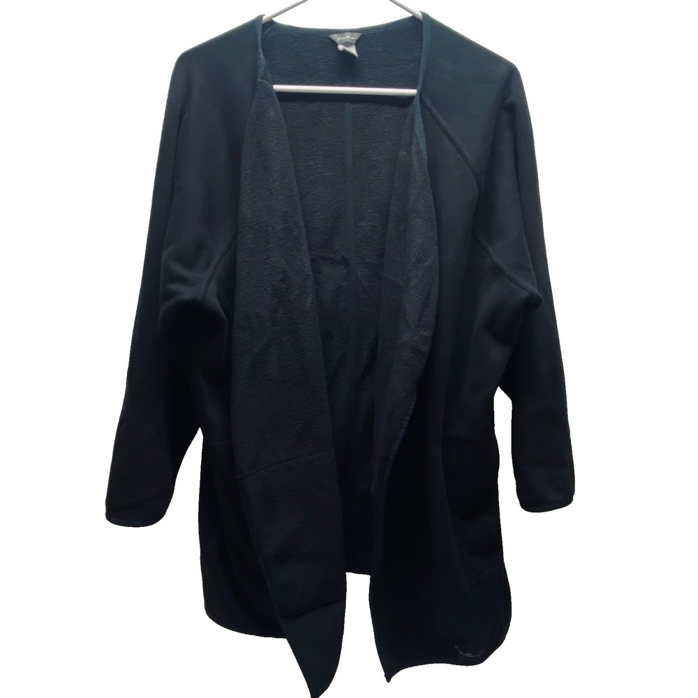 Eddie Bauer Open Jacket Women's XL/2XL Black Long Sleeve Spring Summer Coat 2020